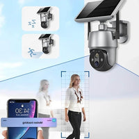 Outdoor Surveillance Camera Solar Powered Wireless 1080p Night Vision Motion Detection