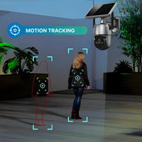 Outdoor Surveillance Camera Solar Powered Wireless 1080p Night Vision Motion Detection
