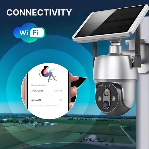 Outdoor Surveillance Camera Solar Powered Wireless 1080p Night Vision Motion Detection