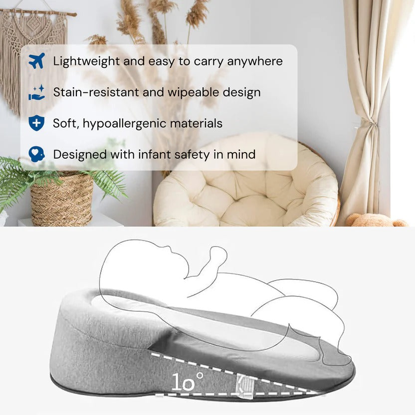 Infant Inclined Sleep Wedge Pillow Bed For Spit-Up Comfort