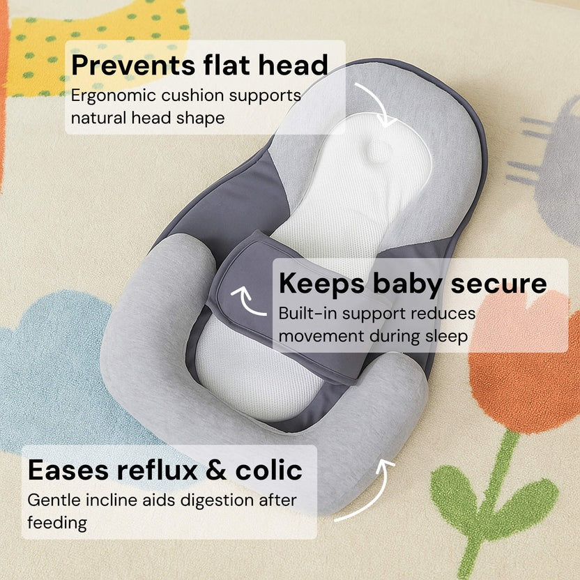 Infant Inclined Sleep Wedge Pillow Bed For Spit-Up Comfort