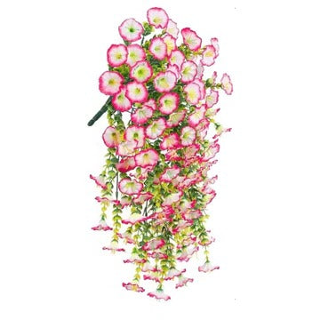 Artificial Morning Glory Hanging Vine With UV Resistant Leaves And Flowers