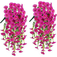 Artificial Morning Glory Hanging Vine With UV Resistant Leaves And Flowers
