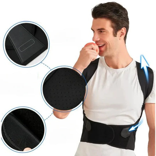 Posture Support Brace With Adjustable Fit For Daily Back And Shoulder Alignment