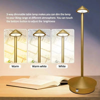 Cordless LED Desk Lamp With Touch Control And Three Dimmable Settings