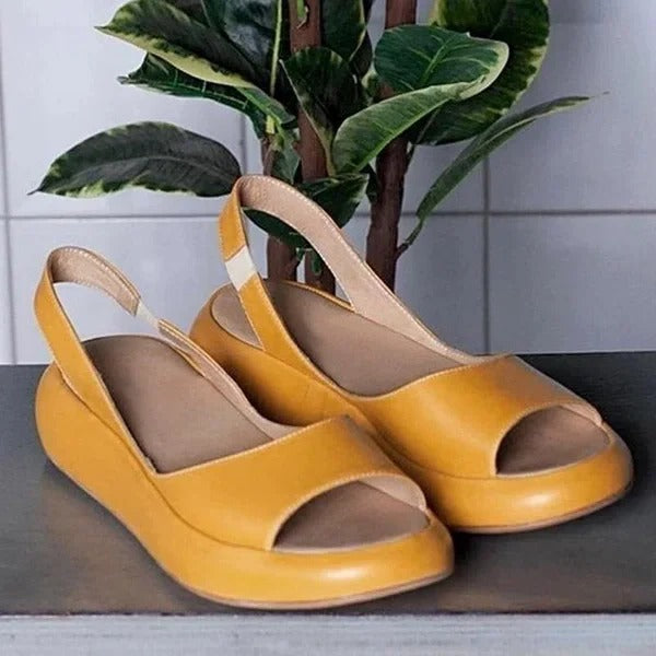 Slip-On Sandals With Open Toe And Elastic Band For Comfort