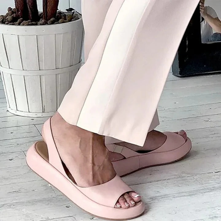 Slip-On Sandals With Open Toe And Elastic Band For Comfort