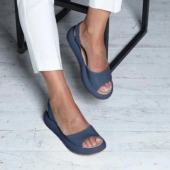 Slip-On Sandals With Open Toe And Elastic Band For Comfort