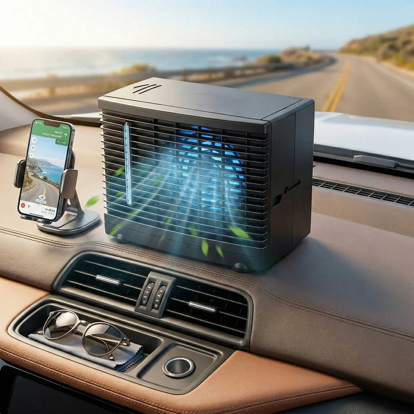 12V Portable Car Air Cooler With Cold Water Tank, Quiet Low-Power Operation