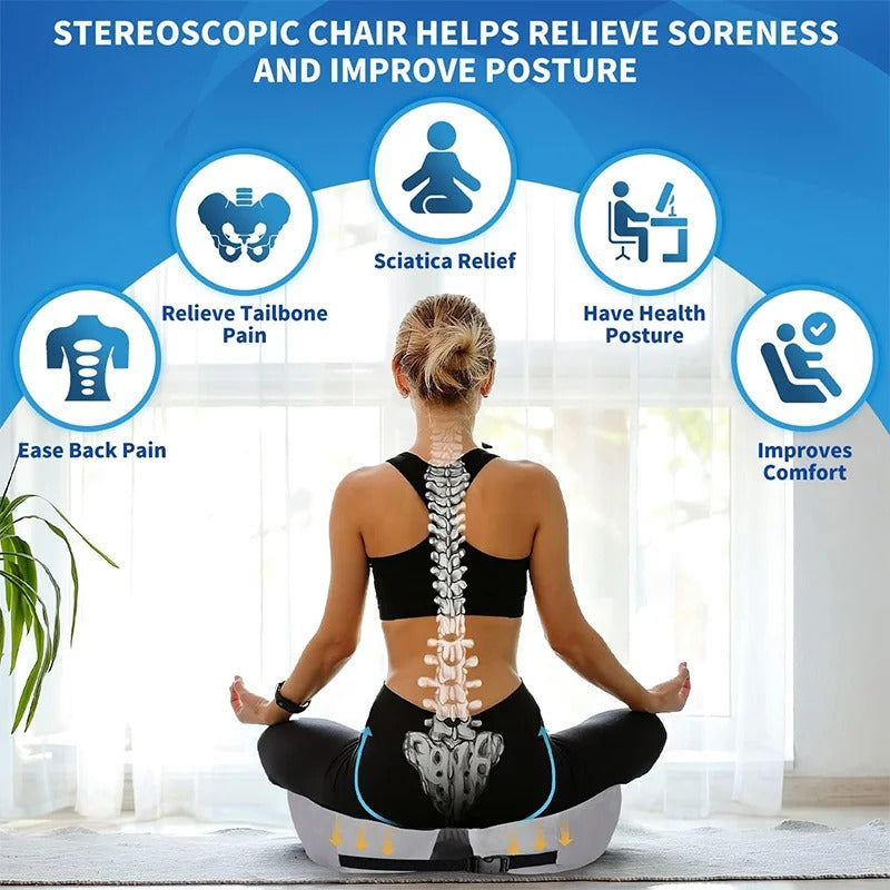 Memory Foam Seat Cushion Adjustable For Sit Bone Relief And Comfort