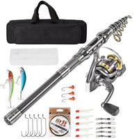 Telescopic Fishing Rod And Reel Combo Carbon Fiber Saltwater Freshwater