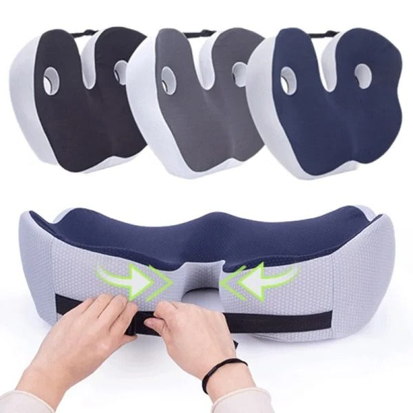 Memory Foam Seat Cushion Adjustable For Sit Bone Relief And Comfort