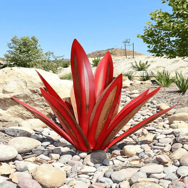 Outdoor Garden Lamp With Agave Design For Patio And Pathway