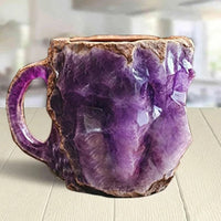 Coffee Mugs Mineral Crystal Set With Faceted Glass Finish