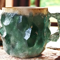 Coffee Mugs Mineral Crystal Set With Faceted Glass Finish