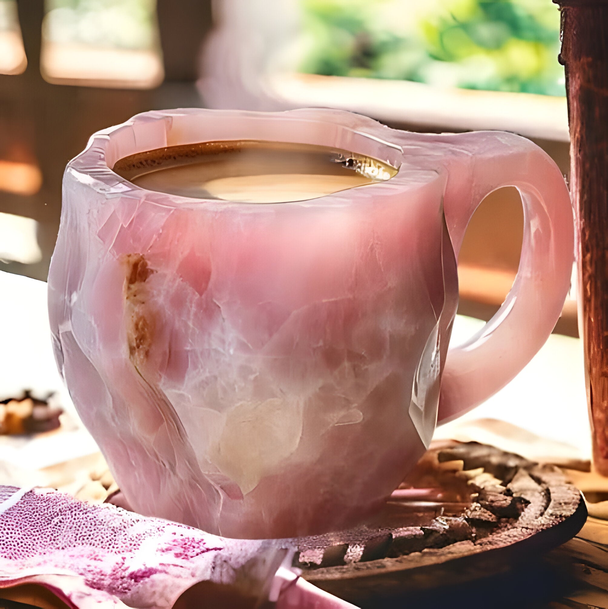Coffee Mugs Mineral Crystal Set With Faceted Glass Finish