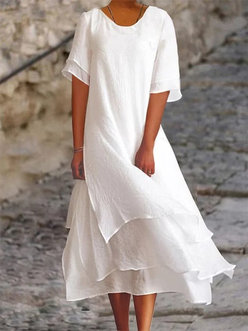 Cotton Linen Fabric Double Layer Breathable Soft Natural Blend