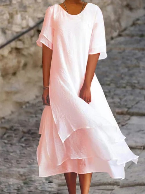 Cotton Linen Fabric Double Layer Breathable Soft Natural Blend