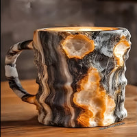 Coffee Mugs Mineral Crystal Set With Faceted Glass Finish