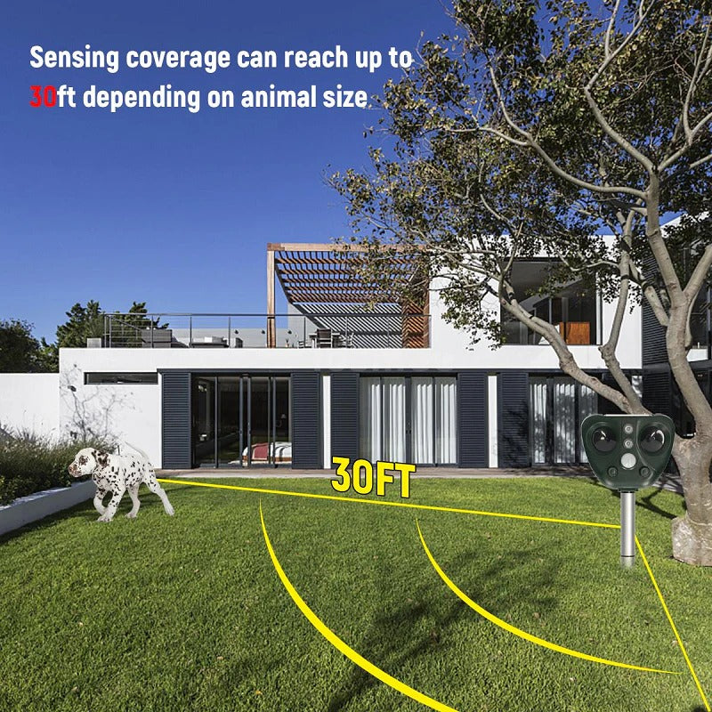 Ultrasonic Bird Repeller Solar-Powered For Outdoor Bird Control And Protection