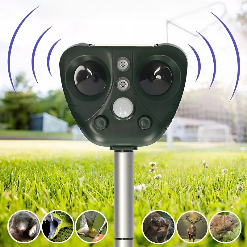 Ultrasonic Bird Repeller Solar-Powered For Outdoor Bird Control And Protection