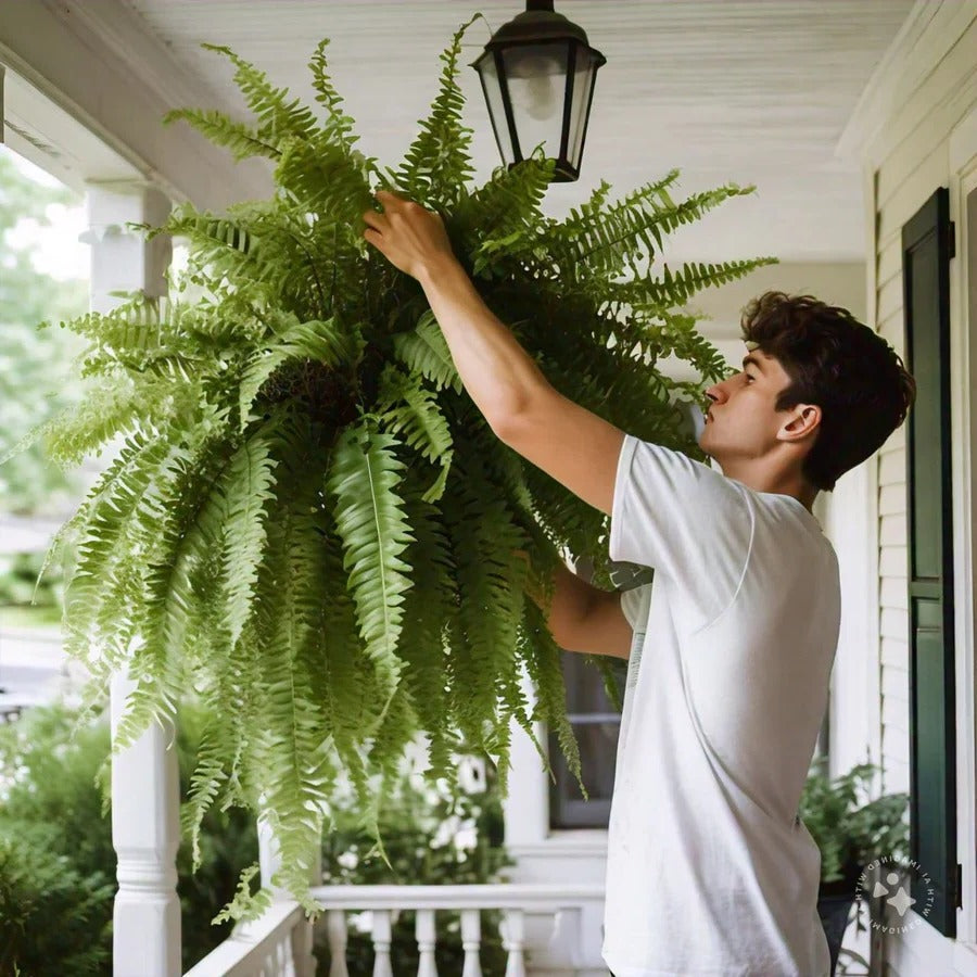 Artificial Boston Fern Plant For Outdoor Use UV Resistant Lifelike