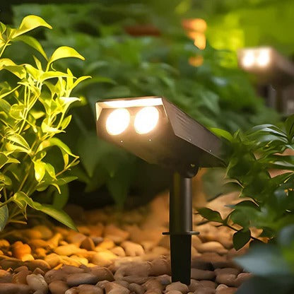 Solar LED Spotlight With Adjustable Multi-Zoom Focus For Outdoor Use
