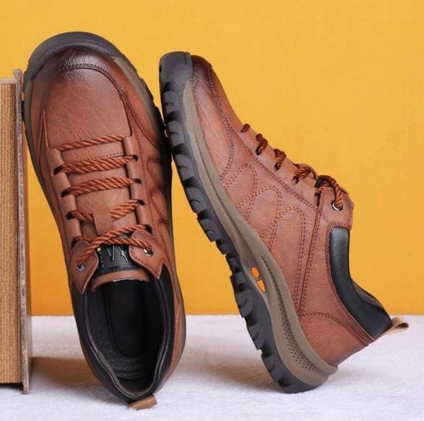 Men's Supportive Leather Shoes For Foot Comfort And Stability