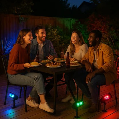 Solar LED Spotlight With Adjustable Multi-Zoom Focus For Outdoor Use