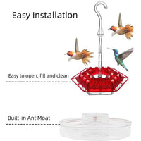 Hummingbird Feeder With Ant Guard For Outdoor Hanging Use