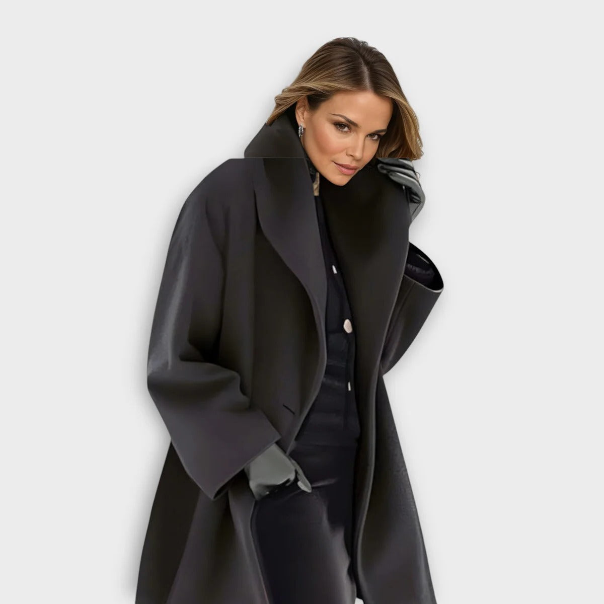 Women's Wool Coat Windproof Luxury Long Winter Overcoat With Warm Lining