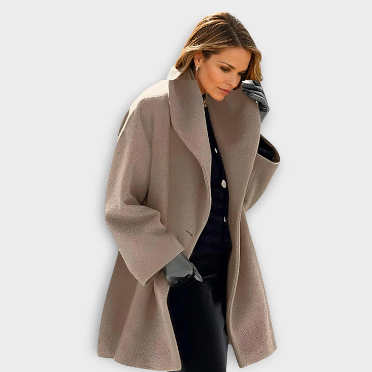 Women's Wool Coat Windproof Luxury Long Winter Overcoat With Warm Lining