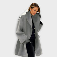 Women's Wool Coat Windproof Luxury Long Winter Overcoat With Warm Lining