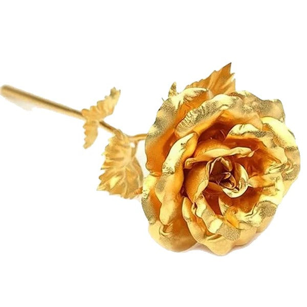 24K Gold Dipped Real Rose With Luxury Gift Box Presentation