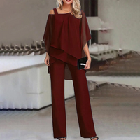 Women's Two-Piece Set With Cold Shoulder, Elegant Coordinated Outfit