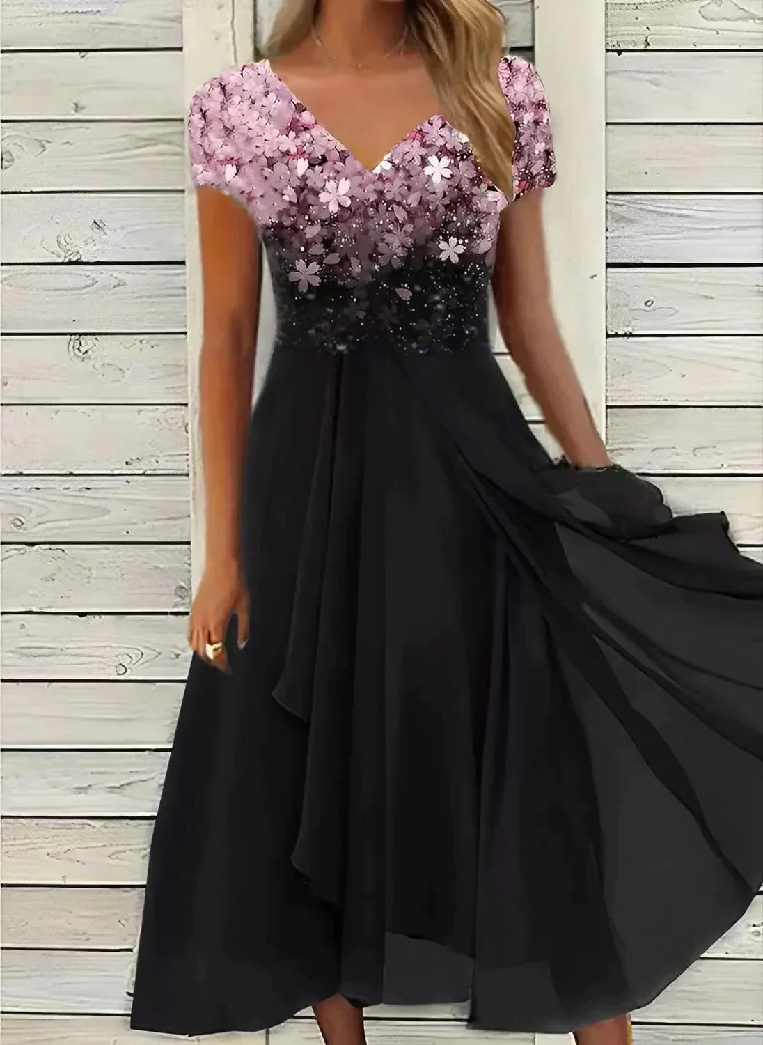 Chiffon Party Dress For Women Elegant Flowy Evening Cocktail Outfit