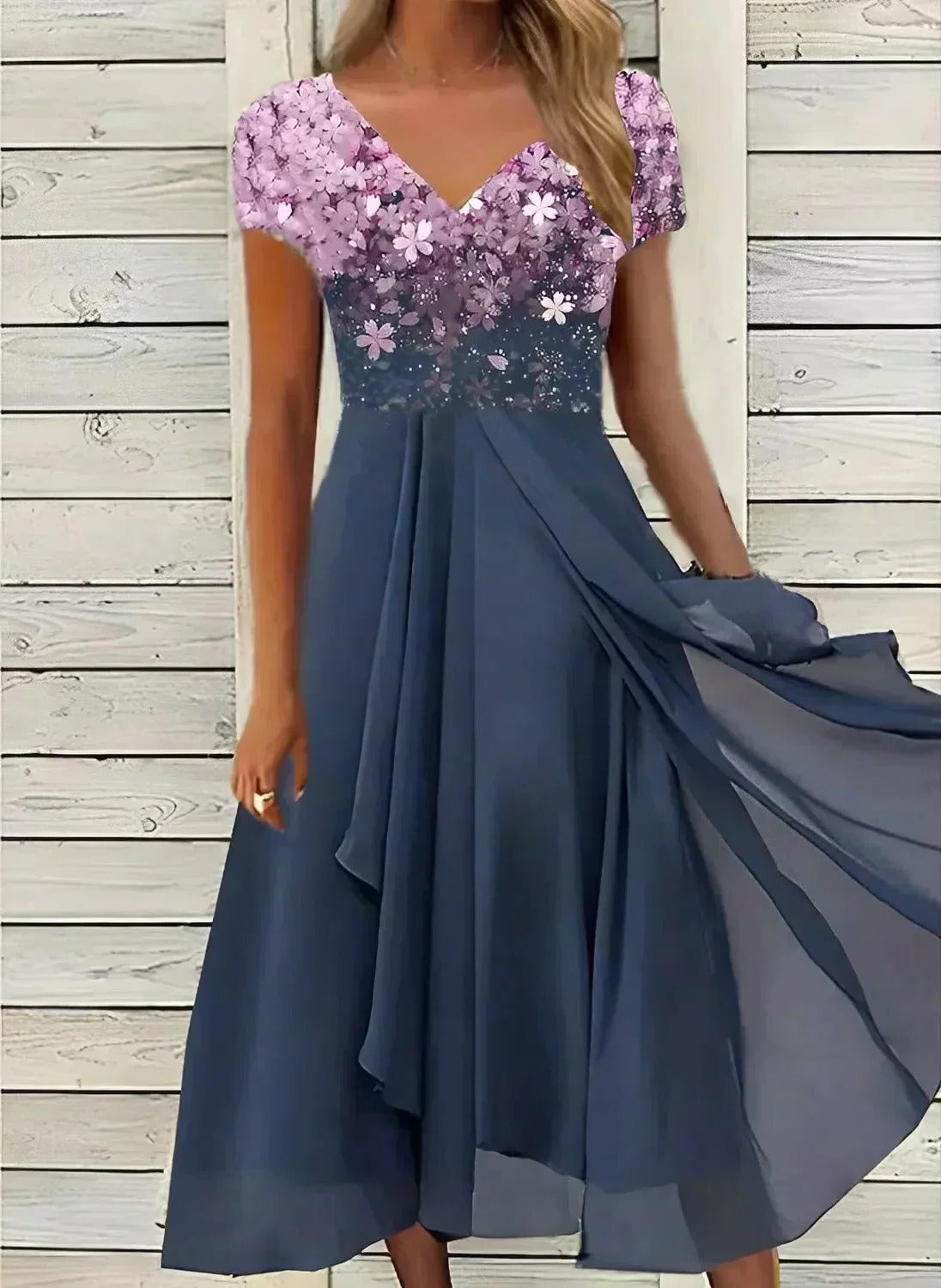 Chiffon Party Dress For Women Elegant Flowy Evening Cocktail Outfit