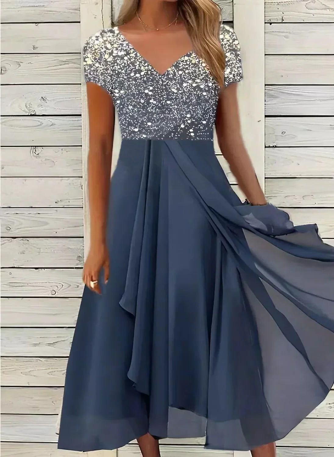 Chiffon Party Dress For Women Elegant Flowy Evening Cocktail Outfit