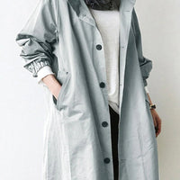 Trench Coat With Hood And Waterproof Rain Protection