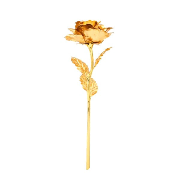 24K Gold Dipped Real Rose With Luxury Gift Box Presentation