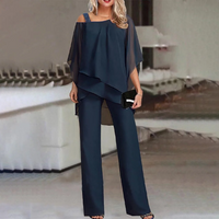 Women's Two-Piece Set With Cold Shoulder, Elegant Coordinated Outfit