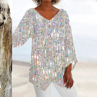 V-Neck Top For Women, Vintage Style With Elegant Tailored Fit