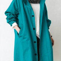 Trench Coat With Hood And Waterproof Rain Protection