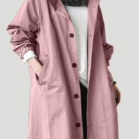Trench Coat With Hood And Waterproof Rain Protection