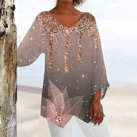 V-Neck Top For Women, Vintage Style With Elegant Tailored Fit