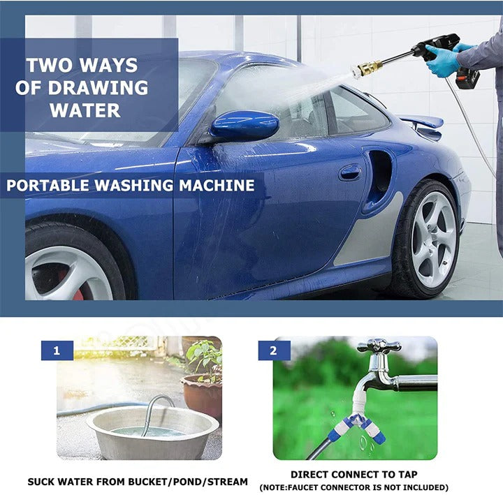 Cordless Pressure Washer With Two Rechargeable Batteries For Home Use