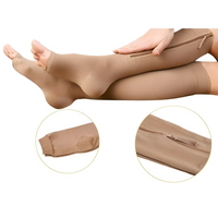 Compression Socks Zippered Support Stockings For Daily Wear 20-30 mmHg