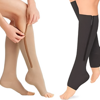 Compression Socks Zippered Support Stockings For Daily Wear 20-30 mmHg