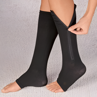 Compression Socks Zippered Support Stockings For Daily Wear 20-30 mmHg