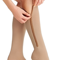 Compression Socks Zippered Support Stockings For Daily Wear 20-30 mmHg
